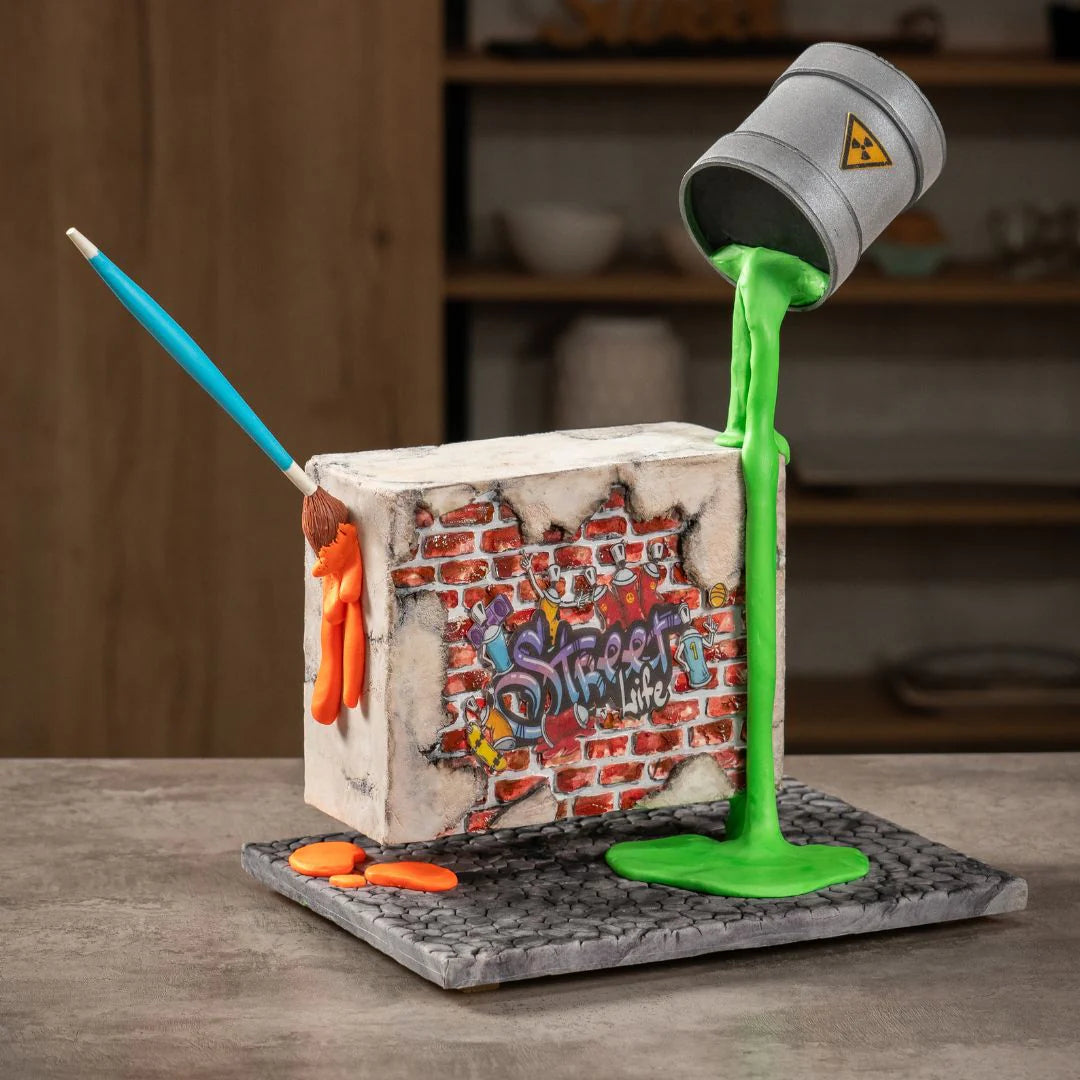 Pasteles con Estructura Antigravedad: Bote de Pintura Neón