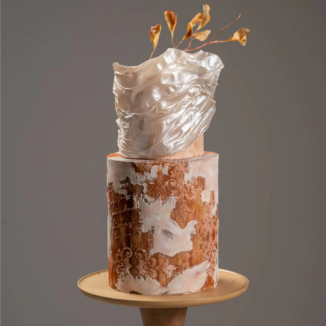 Pasteles con Papel de Arroz: Vela de Rice Paper, Composición Tridimensional y Rama de Cerezos