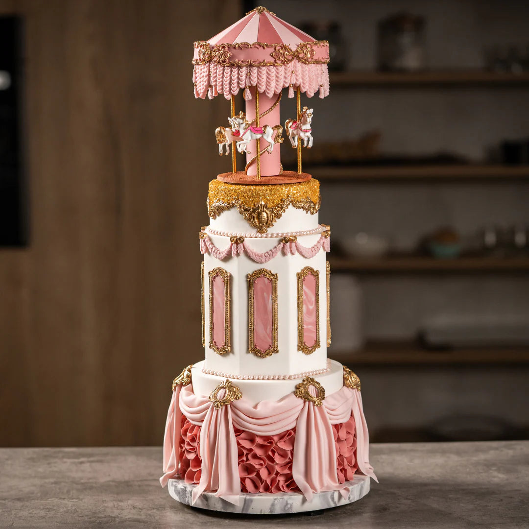 Pasteles con Movimiento: Carrusel de 3 Pisos